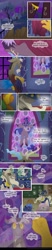 Size: 800x3821 | Tagged: safe, artist:falleninthedark, angel bunny, discord, princess celestia, princess luna, star swirl the bearded, alicorn, pony, comic, discord is star swirl, elements of harmony, older, theory