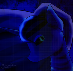 Size: 884x860 | Tagged: safe, artist:moonsharddragon, princess luna, alicorn, pony, robot, female, horn, mare, solo