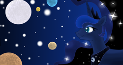 Size: 900x481 | Tagged: safe, artist:adamssketches, princess luna, alicorn, pony, female, horn, mare, simple background, solo