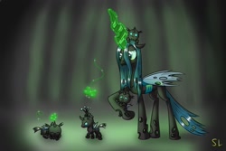 Size: 1500x1000 | Tagged: safe, artist:skorpionletun, queen chrysalis, changeling, changeling queen, nymph, pony, baby, baby pony, cute, cutealis, cuteling, female, hnnng, mommy chrissy