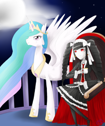 Size: 2500x3000 | Tagged: safe, artist:poisonicpen, princess celestia, alicorn, pony, celestia ludenberg, crossover, danganronpa, nail polish, namesake, pun, visual pun