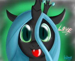 Size: 1650x1350 | Tagged: safe, artist:icebreak23, queen chrysalis, changeling, changeling queen, female, green eyes, horn, solo