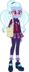 Size: 1217x3000 | Tagged: safe, artist:doctor-g, sugarcoat, dance magic, equestria girls, spoiler:eqg specials, bag, clothes, crystal prep academy uniform, crystal prep shadowbolts, female, glasses, school uniform, shoes, simple background, skirt, socks, solo, standing, transparent background, vector