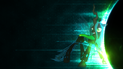 Size: 1920x1080 | Tagged: safe, artist:wmill, queen chrysalis, changeling, changeling queen, vector, wallpaper