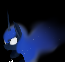 Size: 1000x950 | Tagged: safe, artist:kimdragon321, princess luna, alicorn, pony, female, glowing eyes, horn, mare, solo