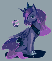 Size: 1024x1208 | Tagged: safe, artist:nanghyang, princess luna, alicorn, pony, female, horn, mare, sitting, solo