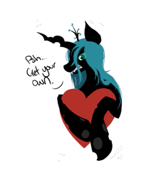 Size: 515x629 | Tagged: safe, artist:katiepox, queen chrysalis, changeling, changeling queen, cute, cutealis, heart, solo