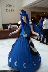 Size: 1365x2048 | Tagged: safe, artist:marchmochahare, princess luna, human, clothes, cosplay, dress, irl, irl human, katsucon, photo