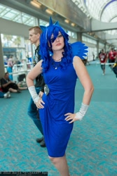 Size: 1365x2048 | Tagged: artist needed, safe, princess luna, human, clothes, cosplay, fingerless gloves, gloves, irl, irl human, photo, san diego comic con