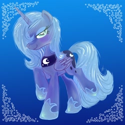 Size: 2000x2000 | Tagged: safe, artist:xwhitedreamsx, princess luna, alicorn, pony, s1 luna, smiling, solo