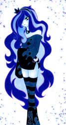 Size: 600x1132 | Tagged: safe, artist:simarlin, princess luna, human, humanized, solo