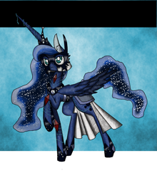 Size: 1669x1900 | Tagged: safe, artist:pewnirij, princess luna, alicorn, pony, armor, female, horn, mare, solo