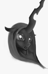 Size: 627x955 | Tagged: safe, artist:omgmax, queen chrysalis, changeling, changeling queen, female, horn, solo