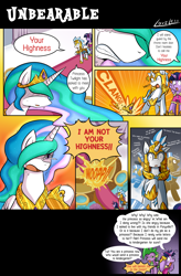 Size: 1024x1563 | Tagged: safe, artist:vavacung, princess celestia, spike, twilight sparkle, twilight sparkle (alicorn), oc, oc:paper mache, alicorn, dragon, pony, comic:to love god - to love mortal, canon x oc, comic, crying, female, mare, older, royal guard, teleportation