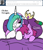 Size: 628x733 | Tagged: safe, artist:skoon, berry punch, berryshine, princess celestia, alicorn, pony, ask, ask berry punch, bed, sleeping, tumblr