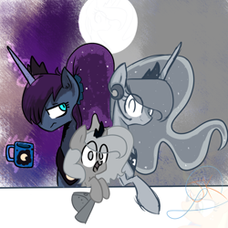 Size: 500x500 | Tagged: safe, artist:jankrys00, princess luna, alicorn, pony, cup, filly, gamer luna, luna-afterdark, moon, style emulation, woona