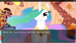 Size: 1366x768 | Tagged: safe, princess celestia, alicorn, pony, double rainboom puppet, looking at you, solo, turnabout storm