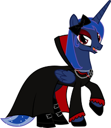 Size: 3000x3453 | Tagged: safe, artist:up1ter, princess luna, alicorn, pony, undead, vampire, vampony, bow, clothes, costume, licking, licking lips, simple background, solo, tongue out, transparent background, vector