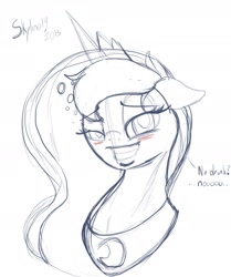 Size: 1280x1530 | Tagged: safe, artist:skyart301, princess luna, alicorn, pony, drunk, portrait, sketch, solo