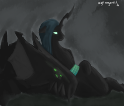 Size: 1280x1091 | Tagged: safe, artist:keilinkzone, queen chrysalis, changeling, changeling queen, 30 minute art challenge, female, horn