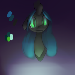 Size: 1000x1000 | Tagged: dead source, safe, artist:florecentmoo, queen chrysalis, changeling, changeling queen, bust, cute, cutealis, glow, palette, portrait, reference sheet, sad, solo