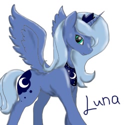 Size: 649x648 | Tagged: safe, artist:jannemoore, princess luna, alicorn, pony, s1 luna, simple background, solo