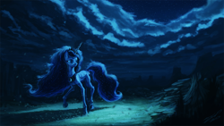 Size: 1920x1080 | Tagged: safe, artist:assasinmonkey, princess luna, alicorn, pony, detailed background, female, mare, solo