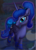 Size: 1423x2000 | Tagged: safe, artist:deathpwny, princess luna, alicorn, pony, bow, lake, leg wraps, moon, ponytail, solo, stars, water