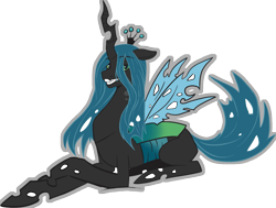 Size: 1283x968 | Tagged: safe, artist:slipe, queen chrysalis, changeling, changeling queen, dreamworks face, female, horn, solo