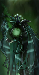 Size: 743x1433 | Tagged: safe, artist:helenflame, queen chrysalis, changeling, changeling queen, angry, female, solo