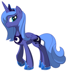 Size: 1600x1717 | Tagged: safe, artist:frezien, princess luna, alicorn, pony, looking at you, s1 luna, simple background, solo, transparent background, vector