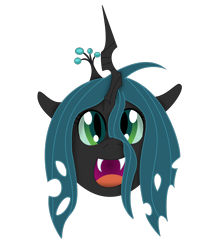 Size: 1080x1224 | Tagged: safe, artist:graphene, queen chrysalis, changeling, changeling queen, nymph, cute, cutealis, face, faic, female, happy, smiling, solo