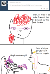 Size: 652x951 | Tagged: safe, princess celestia, twilight sparkle, twist, alicorn, pony, askpoorlydrawntwist, comic sans, tumblr