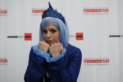 Size: 1072x712 | Tagged: safe, artist:marikasan, princess luna, human, anime expo, cosplay, irl, irl human, photo, solo