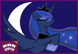 Size: 768x536 | Tagged: safe, artist:rdk, princess luna, alicorn, pony, moon, night, solo