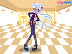 Size: 800x600 | Tagged: safe, artist:user15432, sugarcoat, equestria girls, friendship games, clothes, crystal prep academy, crystal prep academy uniform, crystal prep shadowbolts, glasses, hand on hip, hasbro, hasbro studios, high heels, ponied up, pony ears, school uniform, shoes, solo, starsue