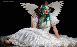 Size: 1600x994 | Tagged: safe, artist:dugfinn, princess celestia, human, cosplay, irl, irl human, photo, solo