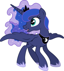 Size: 1600x1783 | Tagged: safe, artist:glitchking123, artist:nancyksu, princess luna, alicorn, pony, children of the night, female, mare, open mouth, simple background, smiling, solo, transparent background