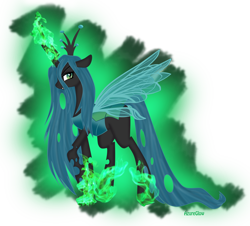 Size: 1322x1196 | Tagged: safe, artist:mlpazureglow, queen chrysalis, changeling, changeling queen, female, magic, solo