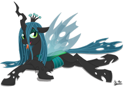 Size: 2816x1984 | Tagged: safe, edit, queen chrysalis, changeling, changeling queen, bedroom eyes, pose, sultry pose, tongue out