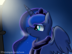 Size: 2000x1500 | Tagged: safe, artist:tofuudog, princess luna, alicorn, pony, clothes, scarf, solo