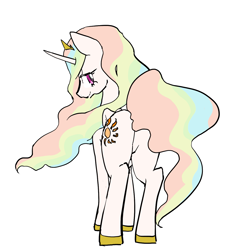 Size: 1281x1407 | Tagged: safe, artist:toki, princess celestia, alicorn, pony, featureless crotch, pixiv, plot, solo