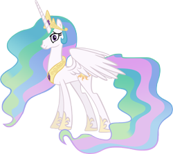 Size: 5812x5192 | Tagged: safe, artist:chromadancer, princess celestia, alicorn, pony, absurd resolution, female, mare, simple background, solo, surprised, transparent background, vector