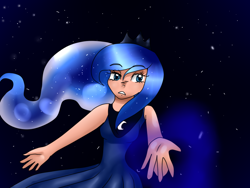 Size: 800x600 | Tagged: safe, artist:skullysky, princess luna, human, humanized, light skin, night, solo