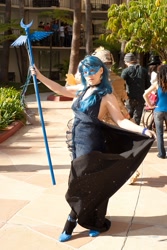 Size: 683x1024 | Tagged: artist needed, safe, princess luna, human, ala 2012, anime los angeles, convention, cosplay, irl, irl human, mask, photo, staff