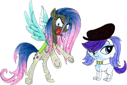 Size: 4462x3005 | Tagged: safe, artist:colossalstinker, fluttershy, queen chrysalis, rarity, changeling, changeling queen, pony, unicorn, crossover, fusion, littlest pet shop, simple background, transparent background, zoe trent