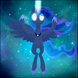 Size: 1000x1000 | Tagged: safe, artist:meekcheep, princess luna, alicorn, pony, glowing eyes, magic, solo