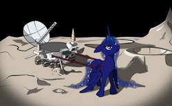 Size: 1790x1110 | Tagged: safe, artist:snakeonmoon, princess luna, alicorn, pony, lunokhod, moon, russian, sad, solo, soviet union, vector