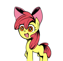 Size: 599x574 | Tagged: safe, artist:kuromozuku, apple bloom, earth pony, pony, adorabloom, cute, female, filly, solo