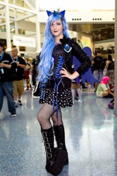 Size: 798x1200 | Tagged: artist needed, safe, princess luna, human, anime expo, anime expo 2012, boots, clothes, cosplay, irl, irl human, jacket, lunar republic, photo